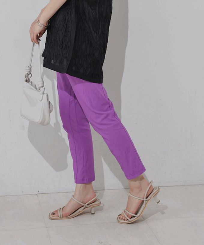 日本 Bab - 接觸冷感 UVcut定番美腳九分褲-白