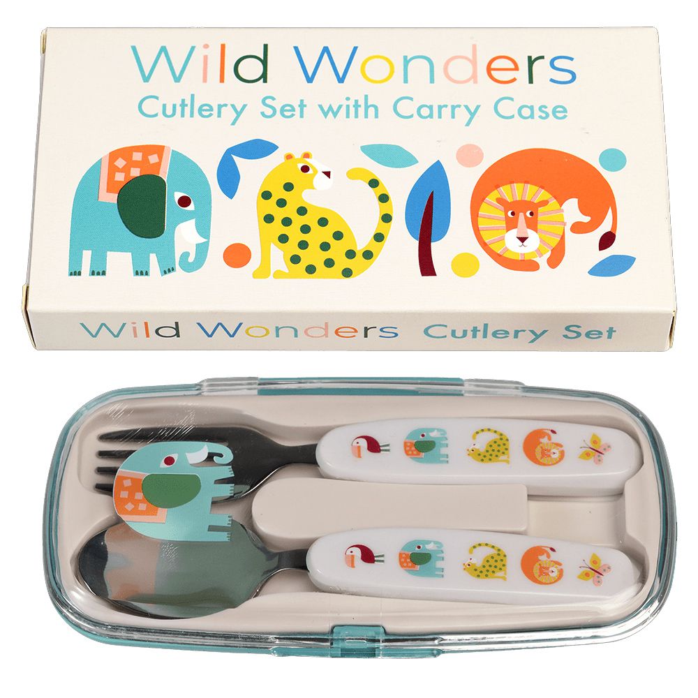 英國 Rex London - 幼兒/兒童餐具2入組(附收納盒)-森林樂園