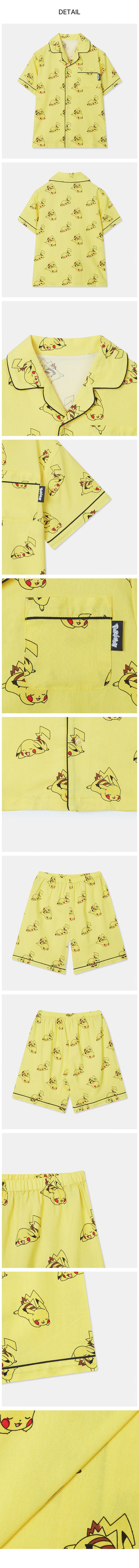 韓國童裝代購 - SPAO KIDS短袖睡衣套裝-卡通人物皮卡丘-黃