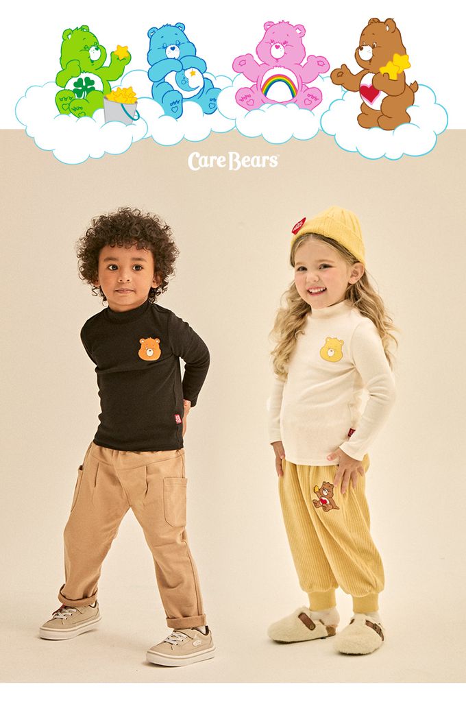 韓國 Care Bears - 聯名款眨眼熊熊印中領上衣-象牙白