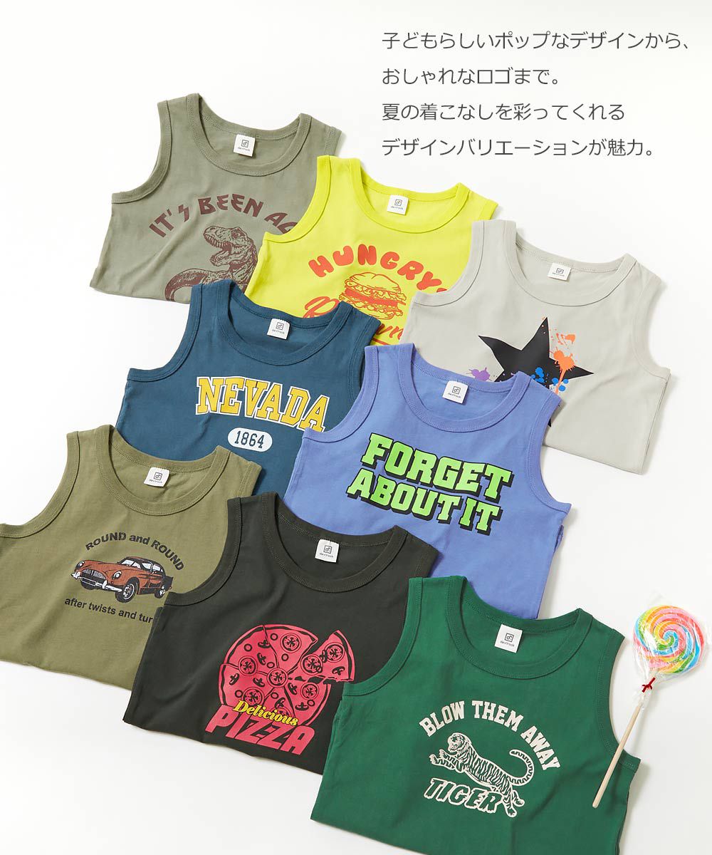 日本 devirock - 純棉定番百搭印花背心-英文字-黑