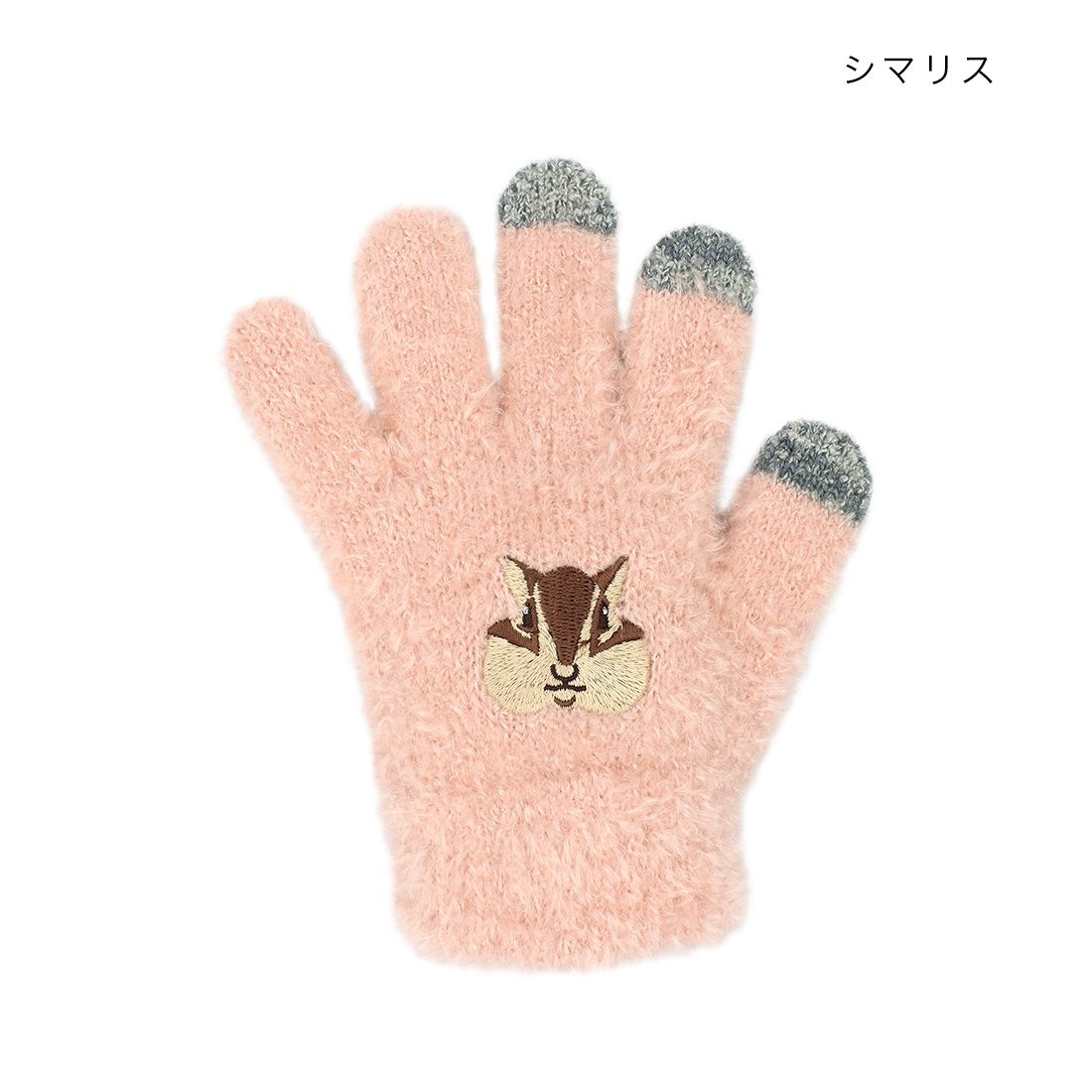 日本 TOMO - 兒童可觸控短絨保暖手套-水豚君-淺藍