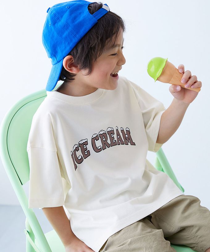 日本 devirock - 接觸涼感 落肩廓形短袖T恤-胸前logo-淺灰