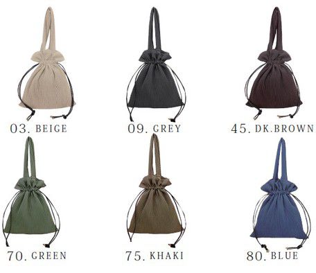 日本 Chepeli - 羅紋燈芯絨束口袋手提包-09. 深灰 (32x30cm)