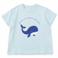 日本 apres les cours - [人氣]俏皮印花短袖上衣-鯨魚-水藍