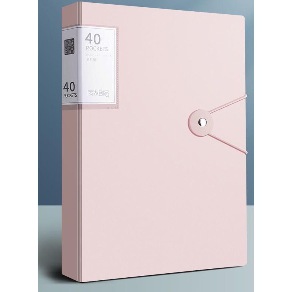 A4文件/考卷/獎狀收納資料夾-釦環顏色隨機-粉色-30.5x20.5cm
