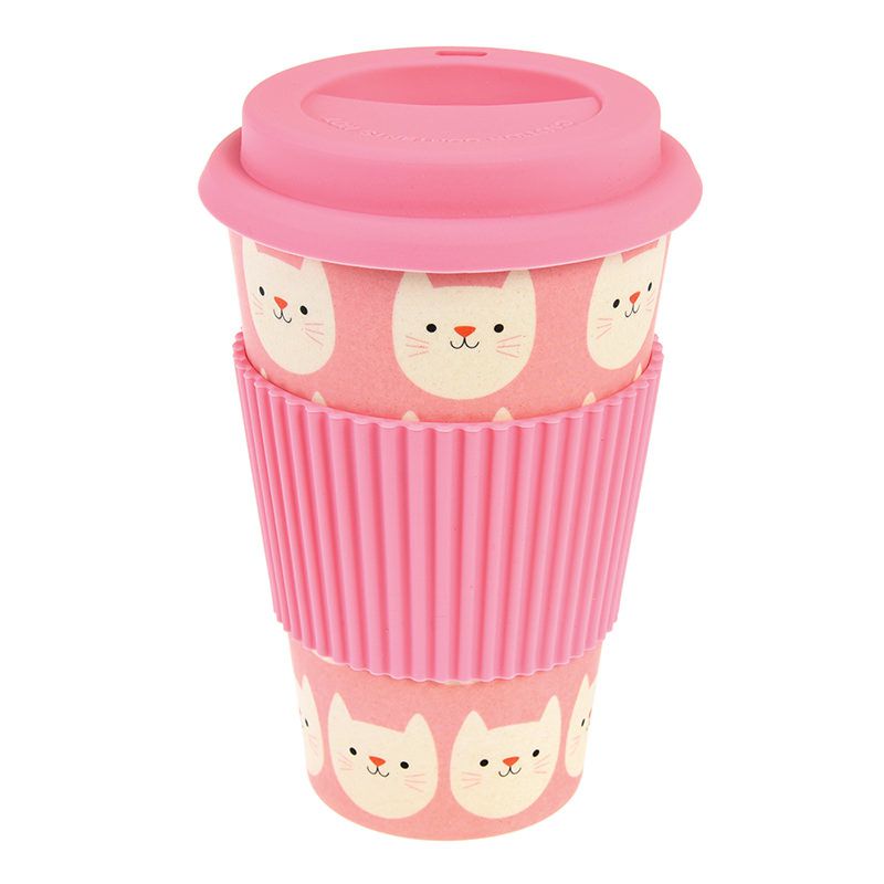 英國 Rex London - 環保竹纖維咖啡杯/外出杯 (400ml)-迷人貓咪