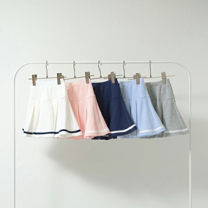 日本 Lycee mine - 水手風百摺短裙-(內襯安全褲)-水藍