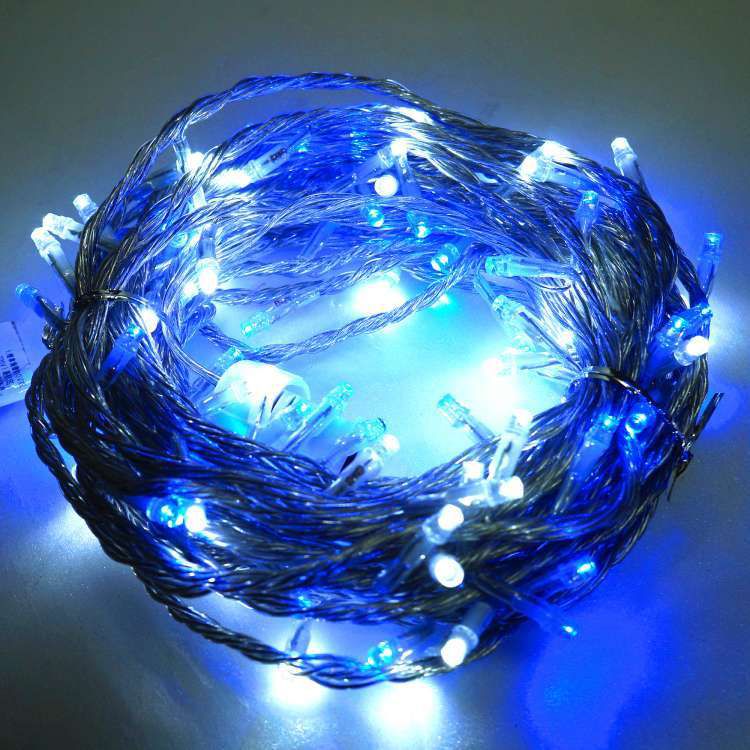 MODACore 摩達客 - 耶誕-6尺/6呎(180cm)豪華夢幻冰雪藍銀系聖誕裝飾四角樹塔+LED100燈插電式燈串(藍白光)附控制器