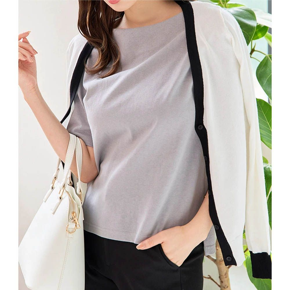 抗透汗機能 純棉短袖上衣(可選袖)-淺灰