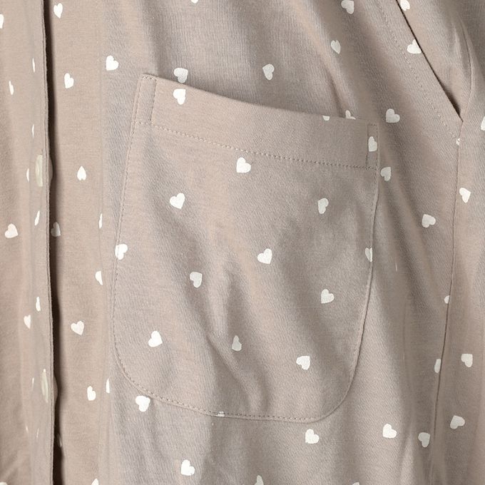 akachan honpo - 長袖家居服-愛心-摩卡色 (M~L)