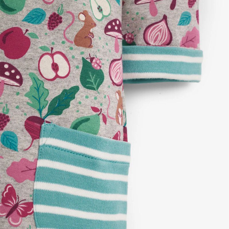 英國 JoJo Maman BeBe - 嬰幼兒/兒童100％純棉 A 字連衣裙-田園花果