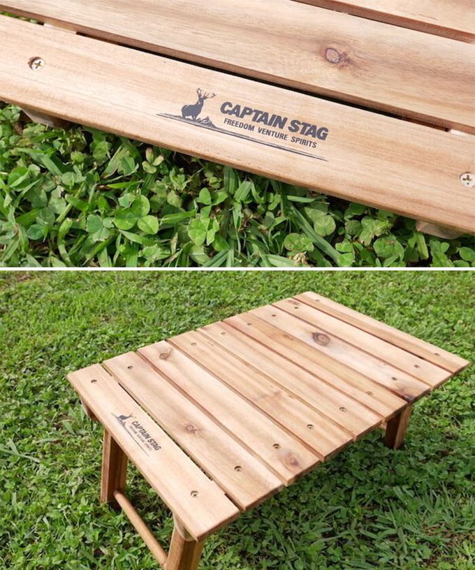 日本CAPTAIN STAG - 戶外露營CS經典款原木折疊小桌