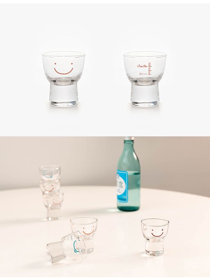 韓國 SSUEIM - 微笑款玻璃燒酒杯6件組50ml