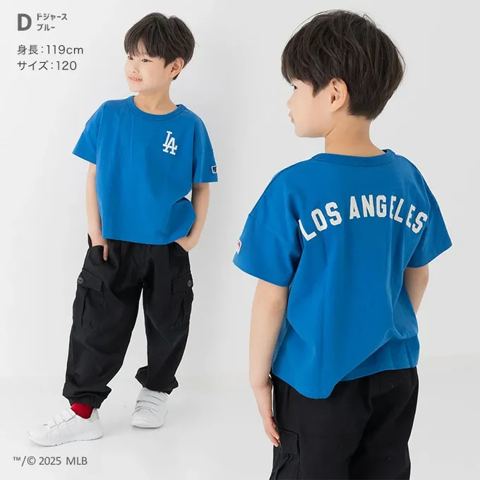 日本 Chil2 - MLB聯名 純棉短袖上衣-洛杉磯道奇-白