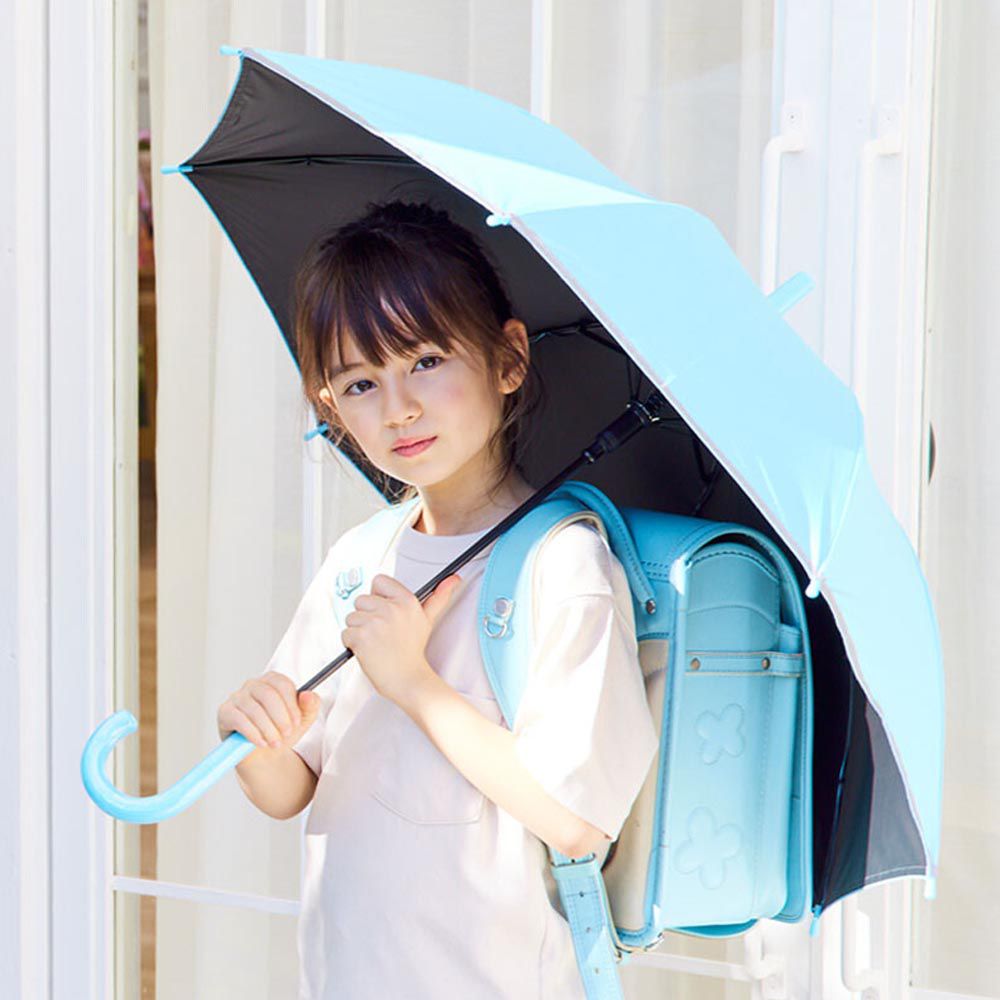 日本中谷 - 抗UV 99%遮光晴雨兩用兒童直傘-素色-水藍 (50cm(身高115-125cm))