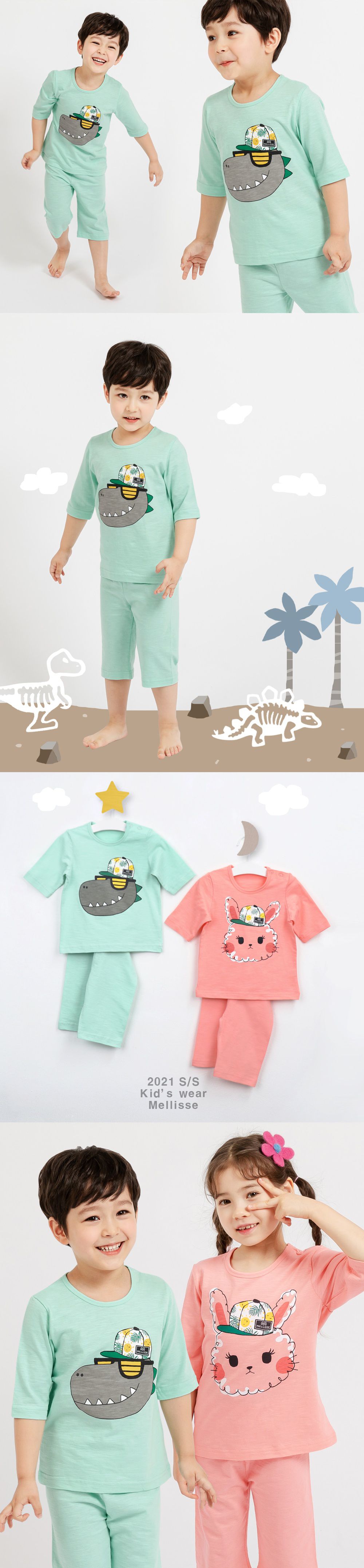 韓國 Mellisse - 韓製極致細柔7分袖家居服(無螢光棉)-戴墨鏡的帥暴龍