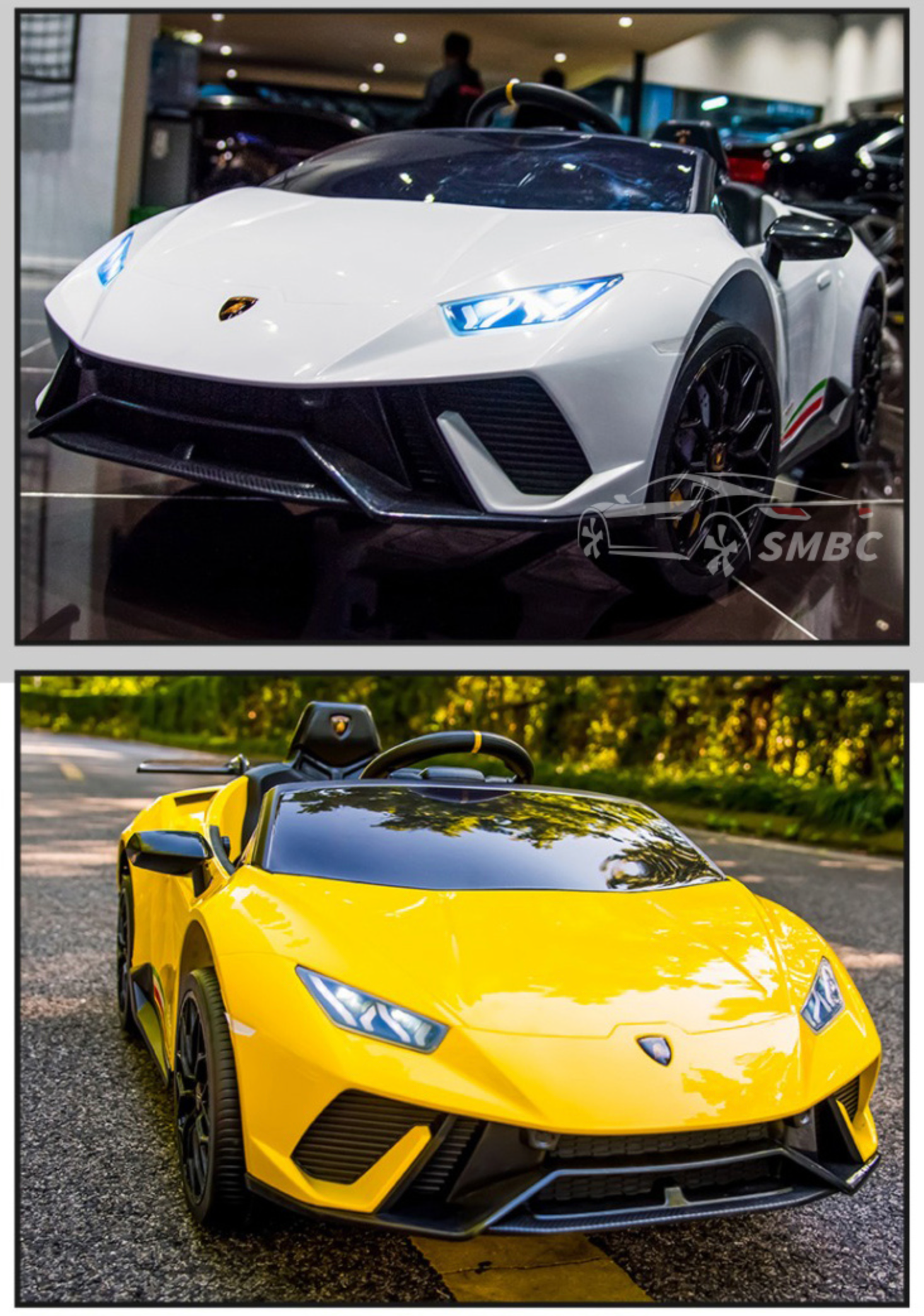 聰明媽咪兒童超跑 - 藍寶堅尼 Huracan 原廠授權 四驅兒童電動車-拋光黃