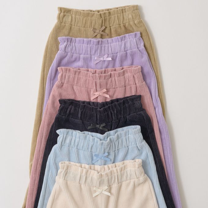 日本 Lycee mine - 柔軟絨面針織素色長褲-薰衣草