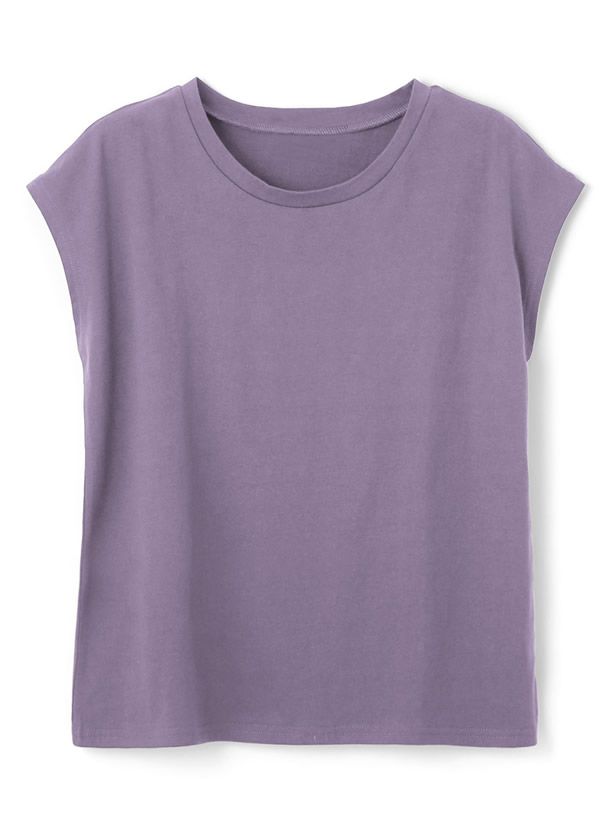 日本 GRL - 100%美國棉透氣百搭短袖上衣-杏