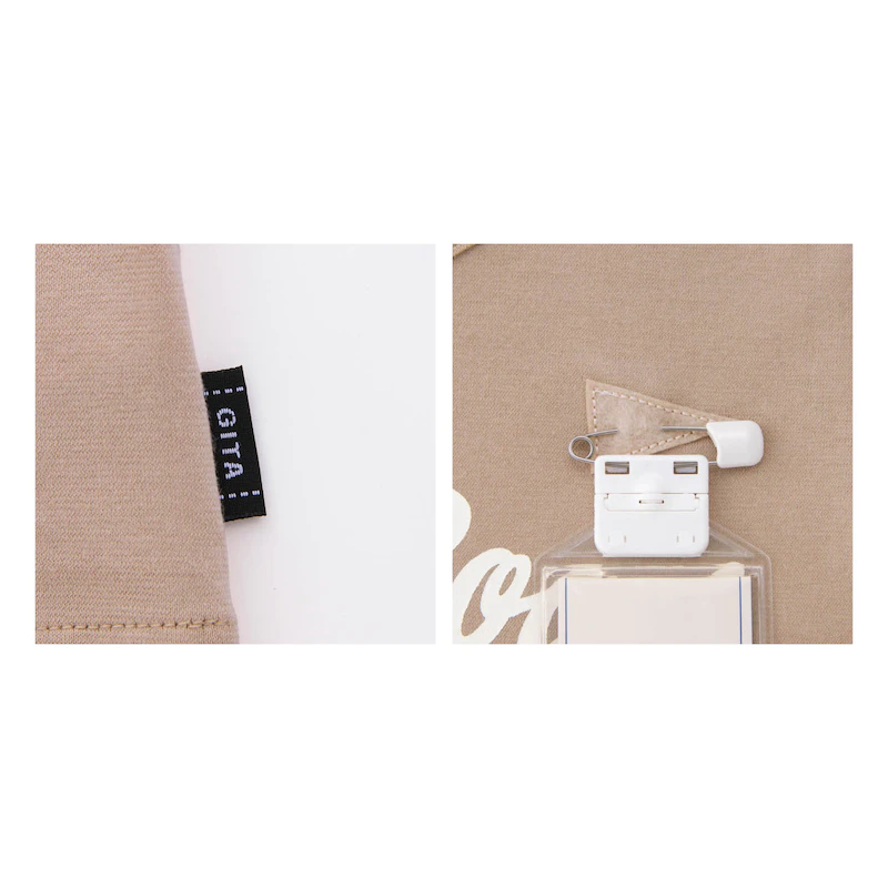 日本千趣會 - GITA 天竺棉印花短T-海岸旅行車與狗-杏