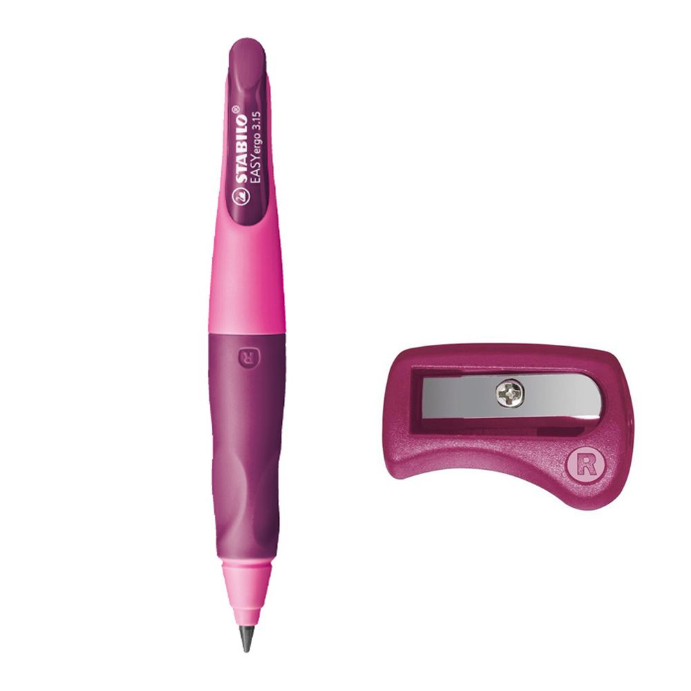 STABILO思筆樂 - 3.15mm 胖胖鉛 人體工學自動鉛筆 右手 粉紅/淡紫 附削鉛筆器