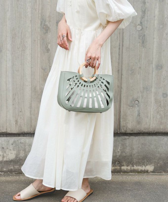 日本 Bab - 2way夏日竹柄鏤空手提/側背包-棕