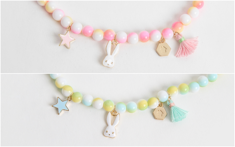 韓國 Babyblee - 童話耳夾-粉兔X白星