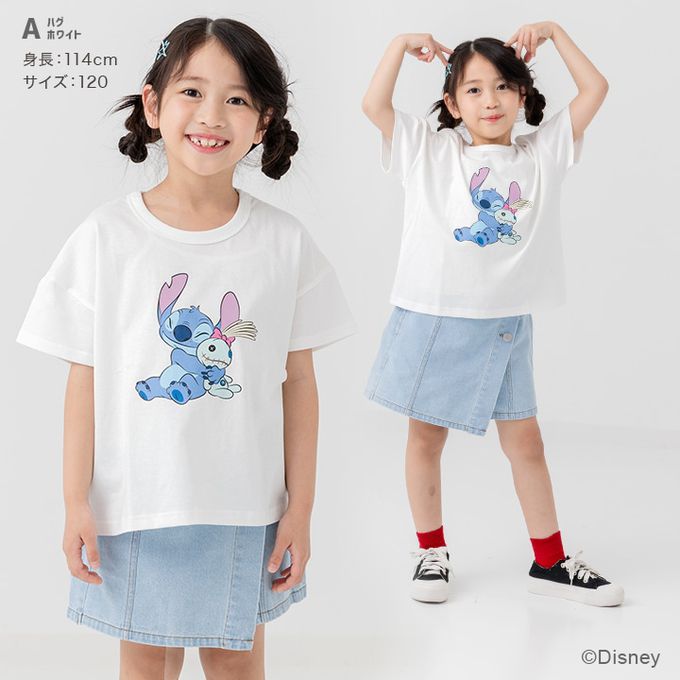 日本 Chil2 - 聯名款 100%純棉短袖上衣-卡通人物史迪奇九宮格-炭灰