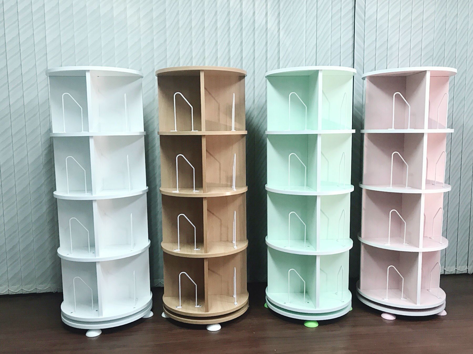 粉/綠色限時特惠！容量大升級 【第一博士 360° 旋轉書櫃】