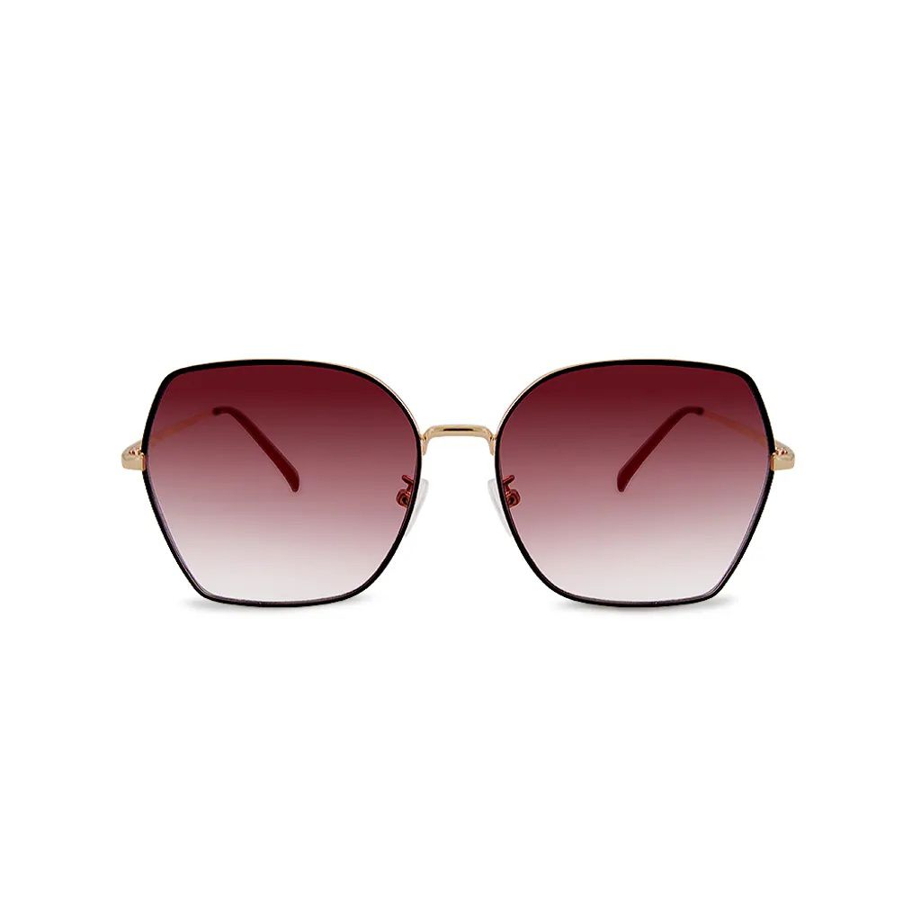 ALEGANT - 韓潮街拍時尚太妃糖色幾何造型墨鏡│UV400太陽眼鏡