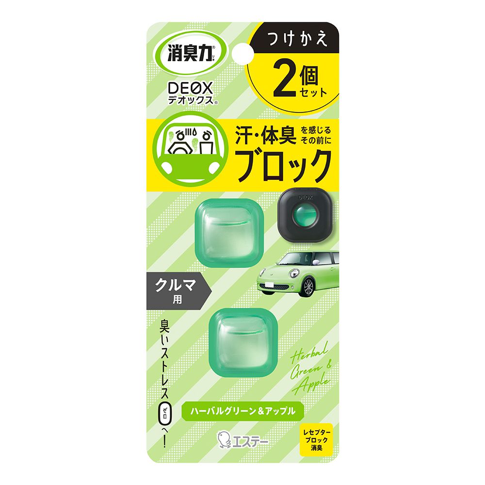 日本 ST 雞仔牌 - DEOX 車用淨味消臭力補充劑組-草本&蘋果香-2mlx2入