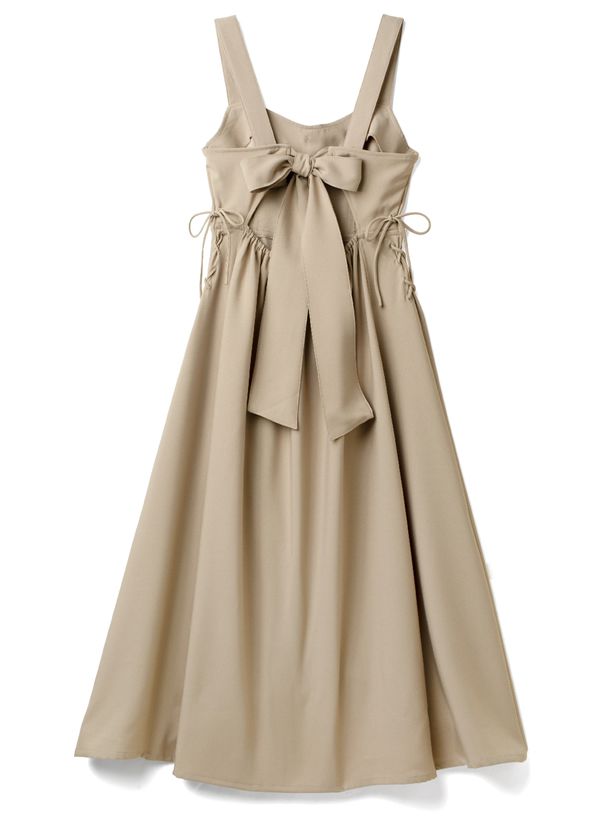 日本 GRL - 絕美氣質蝴蝶結吊帶洋裝-星塵黑