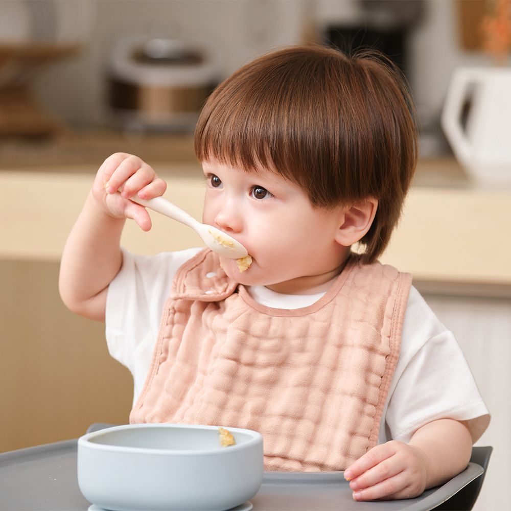 棉之境 9層純棉紗布方形圍兜-2入組-奶茶棕-30x23cm