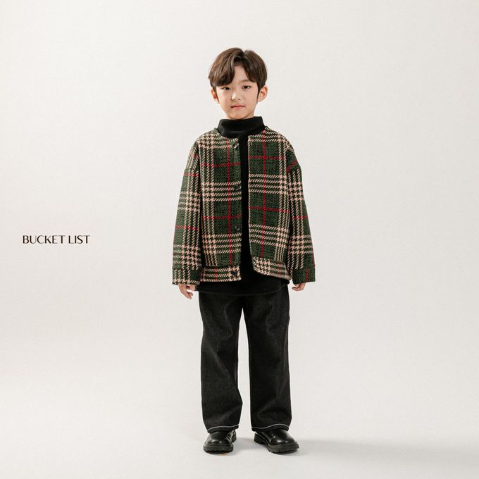 韓國 BUCKET LIST - (內磨毛)編織無領開襟外套-綠