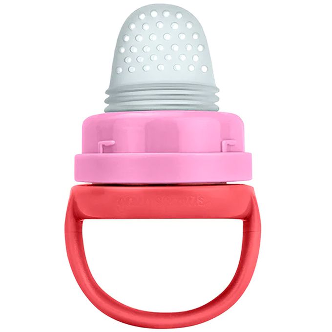 美國 green sprouts - 小綠芽咬咬樂副食品輔食器-蜜桃紅