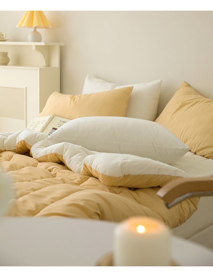 韓國 Maatila - 可水洗超細纖維桃皮感棉被(冬被)-香橙蒟蒻