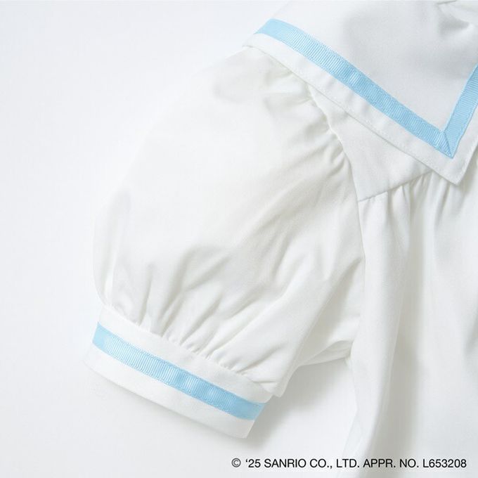 日本 Lycee mine - 俏麗水手條紋短袖洋裝-卡通人物大耳狗-薄荷綠