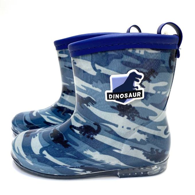 akachan honpo - 雨鞋 左右腳易分辨-恐龍-藍色