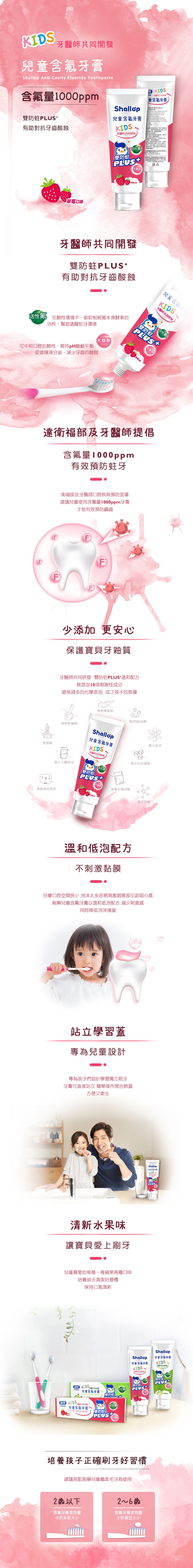 刷樂 - 兒童含氟牙膏-草莓口味-紅 (一歲以上適用)-90g