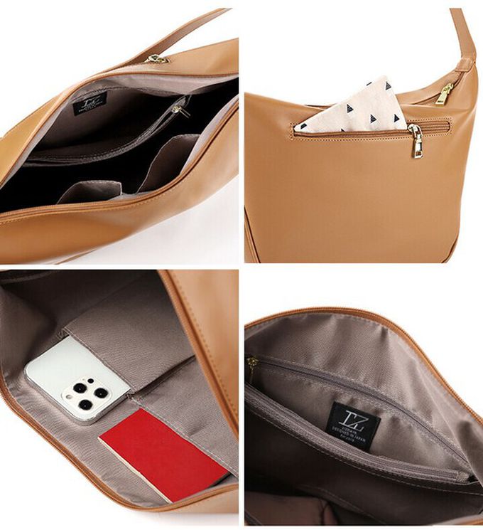 日本 LIZDAYS - 柔滑簡約休閒單肩側背包-煙燻粉 (23x28cm(開口處37.5cm))