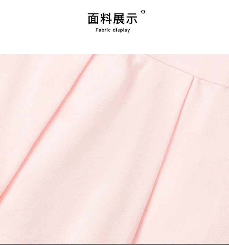 POLO運動風百摺短袖洋裝-櫻桃小圖-粉色