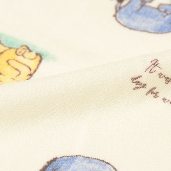 akachan honpo - 長袖連身衣-復古小熊維尼-米白色 (50~60cm)