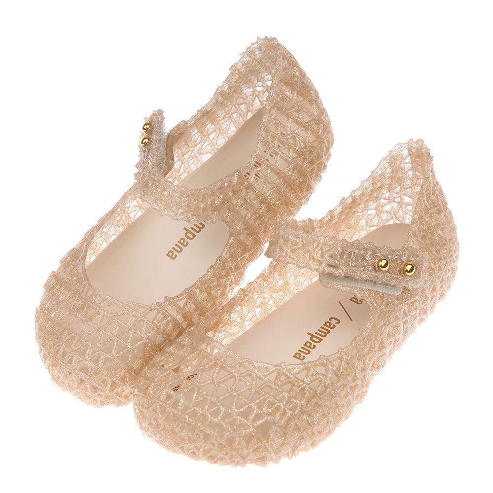 Melissa - 經典鳥巢褐金色兒童公主鞋香香鞋-褐金色