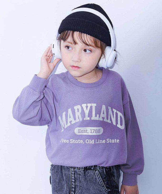 日本 devirock - 100%棉 定番女孩印花長袖上衣-四格貓咪-薄荷綠