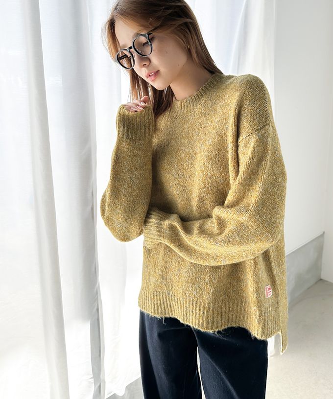 日本 Classical Elf - Java 溫柔感羊毛混紡針織上衣-復古藍