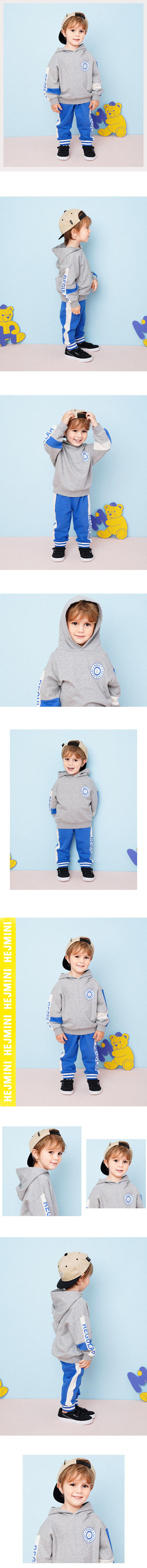 韓國 HEJMINI - 小白狗徽章連帽T