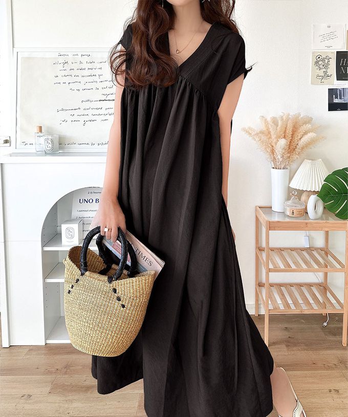 日本 Classical Elf - 前後2way清新腰綁帶短袖洋裝-米白