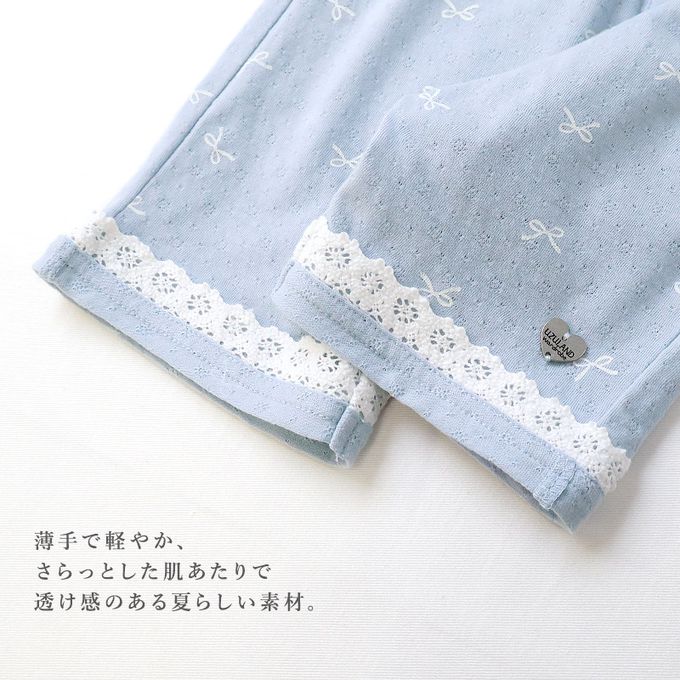 日本 ZOOLAND - 滿版蝴蝶結蕾絲滾邊短褲-貝殼口袋-米杏