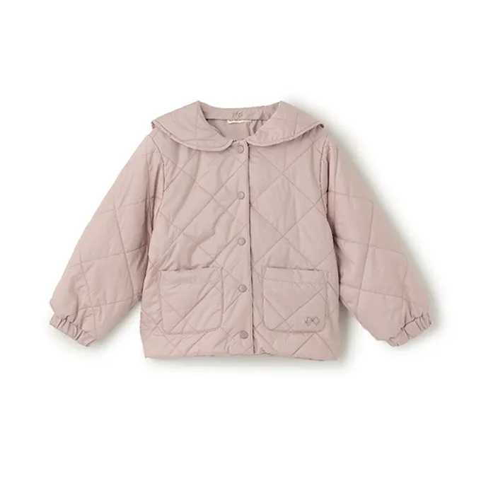 日本 Lycee mine - 可機洗 水手領絎縫鋪棉外套(領可拆)-藍